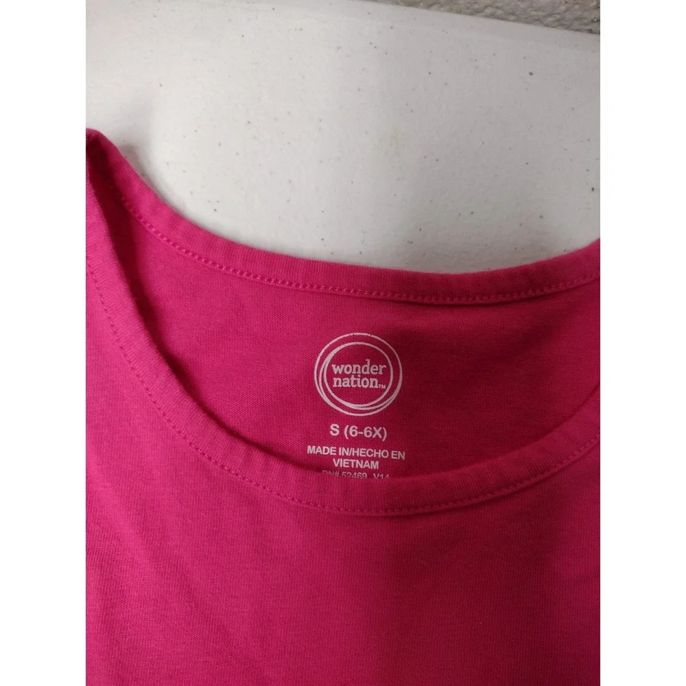 Wonder Nation Girls Pink Sleeveless Tank Dress with Pockets Size S 6-6X Cotton